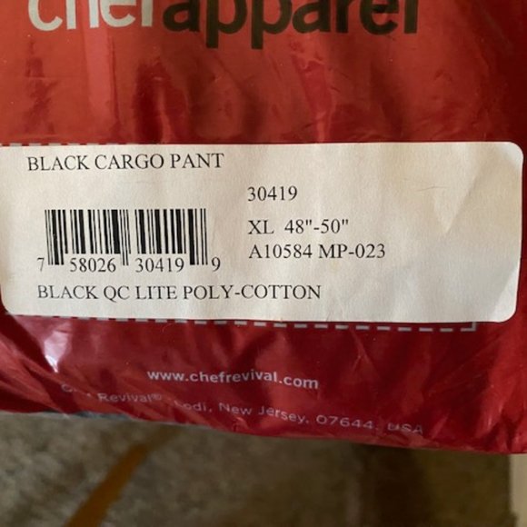 Chef Revival - Cargo Chef Pant's  - XL - all black - Picture 2 of 2